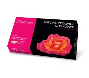 Pink Rose nitrile gloves with fuchsia collagen