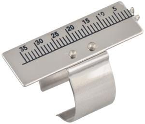 Silver endodontic finger ruler